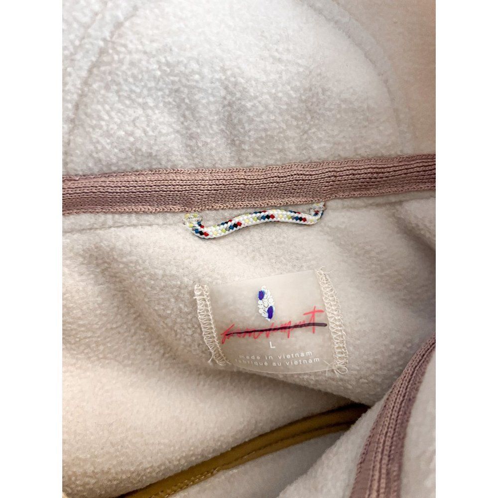 NWT Free People FP Movement Hit the Slopes Cropped Vest Fleece Tan Pink L - Picture 7 of 7